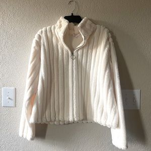 Candie’s Cropped Faux Fur Sweater